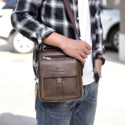 Kangaroo Luxury Brand Men's Shoulder Bag Vintage Messenger Bag Leather Men Handbag Split Leather Crossbody Bags For Men 2020 New