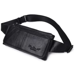 Men Waist Fanny Pack Belt Hip Bag Purse Genuine Leather Travel Fashion Real Cowhide Male Shoulder Sling Chest Cross Body Bag