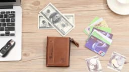 BULLCAPTAIN Retro Leather Men's Wallet Leather Zipper Buckle Short Money Wallet Card Holder Coin Purse RFID Wallet QB06