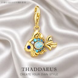 Colourful Fish Gold Plated Pendant Charms DIY Jewelry Summer Cute 100% 925 Sterling Silver Gift