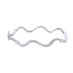 High Quality Fashion Women Jewelry Micro Paved 5A Cubic Zirconia CZ Wave Band Bangle Bracelet