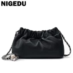 Genuine Leather Women Shoulder Bags Luxury Brand Small Chain Flap Bags for Ladies Handbag Natural Cowskin Female Crossbody Bags