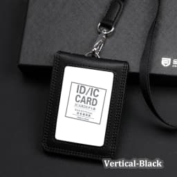 2026 NEW US Police Reporter Coach Referee Doctors Badge Holder Real Cowhide Formal Work ID Card Case with Lanyard Office Supplie