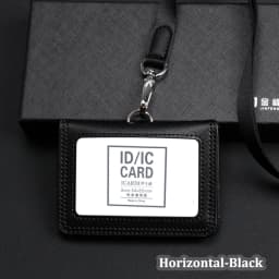 2026 NEW US Police Reporter Coach Referee Doctors Badge Holder Real Cowhide Formal Work ID Card Case with Lanyard Office Supplie