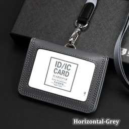 2026 NEW US Police Reporter Coach Referee Doctors Badge Holder Real Cowhide Formal Work ID Card Case with Lanyard Office Supplie
