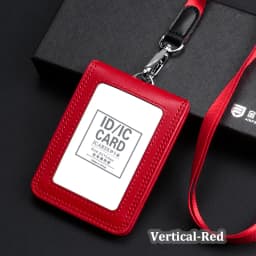 2026 NEW US Police Reporter Coach Referee Doctors Badge Holder Real Cowhide Formal Work ID Card Case with Lanyard Office Supplie