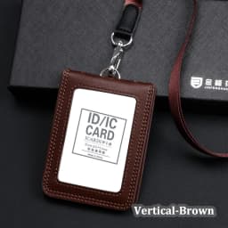 2026 NEW US Police Reporter Coach Referee Doctors Badge Holder Real Cowhide Formal Work ID Card Case with Lanyard Office Supplie