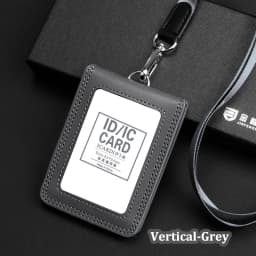 2026 NEW US Police Reporter Coach Referee Doctors Badge Holder Real Cowhide Formal Work ID Card Case with Lanyard Office Supplie