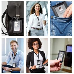 2026 NEW US Police Reporter Coach Referee Doctors Badge Holder Real Cowhide Formal Work ID Card Case with Lanyard Office Supplie