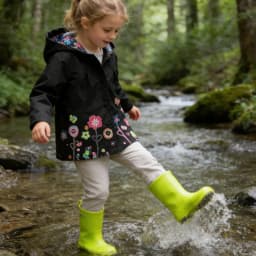 Girls Fashion Waterproof Children Clothes Autumn Casual Baby Boys Windcoat Long Sleeve Jacket Flower Print Kids Hoodie Outwear
