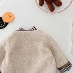 AYNIGIELL 2023 1-6 Years Old Autumn/Winter Children's Jacket Double-Sided Wear Plaid Plush Jacket Kids Jacket