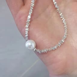 Popular 925 Sterling Silver Fashion Round Pearl Necklace For Women Fine Jewelry Wedding Party Birthday Gift