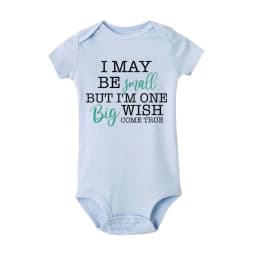 I May Be Amall But I'm One Big Wish Come Ture Baby Romper Newborn Bodysuit Short Sleeve Jumpsuit IVF Success NICU Baby Clothes