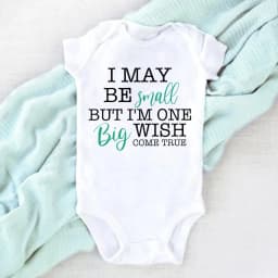 I May Be Amall But I'm One Big Wish Come Ture Baby Romper Newborn Bodysuit Short Sleeve Jumpsuit IVF Success NICU Baby Clothes