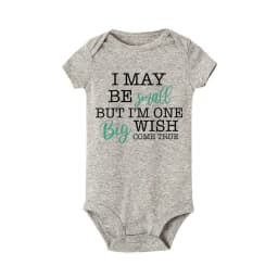 I May Be Amall But I'm One Big Wish Come Ture Baby Romper Newborn Bodysuit Short Sleeve Jumpsuit IVF Success NICU Baby Clothes