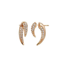 CRMYA Unique Gold Silver Colors Cubic Zirconia CZ Tusk Ear Jacket Stud Earrings For Women Pave Double Spike Earring Jewelry