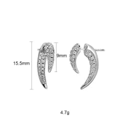 CRMYA Unique Gold Silver Colors Cubic Zirconia CZ Tusk Ear Jacket Stud Earrings For Women Pave Double Spike Earring Jewelry