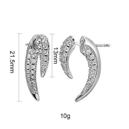 CRMYA Unique Gold Silver Colors Cubic Zirconia CZ Tusk Ear Jacket Stud Earrings For Women Pave Double Spike Earring Jewelry