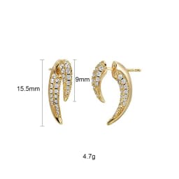CRMYA Unique Gold Silver Colors Cubic Zirconia CZ Tusk Ear Jacket Stud Earrings For Women Pave Double Spike Earring Jewelry