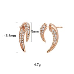 CRMYA Unique Gold Silver Colors Cubic Zirconia CZ Tusk Ear Jacket Stud Earrings For Women Pave Double Spike Earring Jewelry