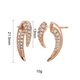 CRMYA Unique Gold Silver Colors Cubic Zirconia CZ Tusk Ear Jacket Stud Earrings For Women Pave Double Spike Earring Jewelry