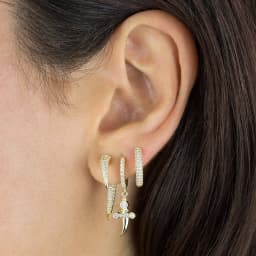 CRMYA Unique Gold Silver Colors Cubic Zirconia CZ Tusk Ear Jacket Stud Earrings For Women Pave Double Spike Earring Jewelry
