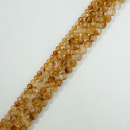 Semi-precious Stones AAAA Quality White Cracks Yellow Citrine Crystal Stone Round Loose Beads 6 8 10 MM Pick Size For Jewelry