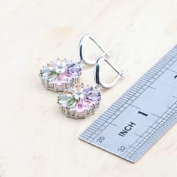 Bridal Jewelry Sets Silver 925 Flower Colorful Zircon Bracelets Earrings Rings Pendant Wedding Necklace Set Jewelry For Women