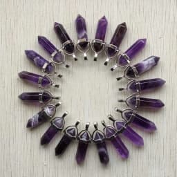 Fashion Natural Amethyst Stone Crystal Pillar Hexagonal Healing Reiki Point Pendants for Jewelry Making 24pcs/lot Wholesale