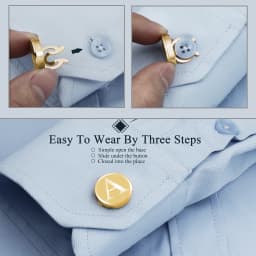 Men A-Z Initial Button Covers Gold Plated 17mm No Sew Snap On Shirt Suit Decorative Button Caps Personalized Gift HAWSON