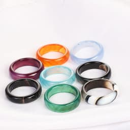 Wholesale Bulk Lots Womens 50Pcs Faceted Mixed Color Stone Finger Rings Band Couple Wedding Engagement Mens Ring FREE
