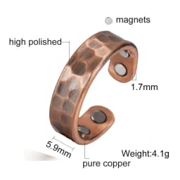 Copper Adjustable Rings Men Vintage Pure Copper Magnetic Health Energy Wedding Bands Open Cuff Finger Men Jewelry Resizable