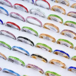 10/20Pcs/Lot New Fashion Row Rhineston Stainless Steel Ring For Women Simple Classic Mixed Style Jewelry Wedding Party Gifts