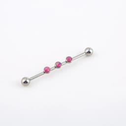 14G Implant Grade Titanium ASTM F136 Internal Thread Long Bar Ear Tragus Cartilage Industrial Piercing OpalStud Ear Ring Body Je