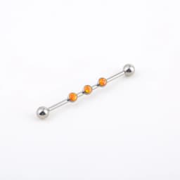 14G Implant Grade Titanium ASTM F136 Internal Thread Long Bar Ear Tragus Cartilage Industrial Piercing OpalStud Ear Ring Body Je