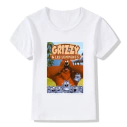 Sunlight Grizzy Bear Print Cartoon Boys T-shirt Cute Lemmings Funny Baby Girls Clothes Summer Kids T shirt Children Tops,HKP5426