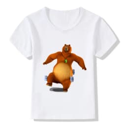 Sunlight Grizzy Bear Print Cartoon Boys T-shirt Cute Lemmings Funny Baby Girls Clothes Summer Kids T shirt Children Tops,HKP5426