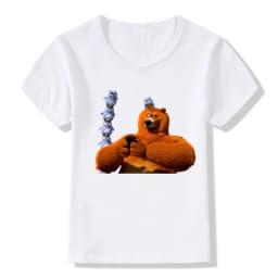 Sunlight Grizzy Bear Print Cartoon Boys T-shirt Cute Lemmings Funny Baby Girls Clothes Summer Kids T shirt Children Tops,HKP5426