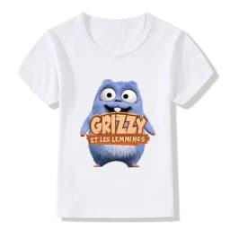 Sunlight Grizzy Bear Print Cartoon Boys T-shirt Cute Lemmings Funny Baby Girls Clothes Summer Kids T shirt Children Tops,HKP5426