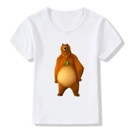 Sunlight Grizzy Bear Print Cartoon Boys T-shirt Cute Lemmings Funny Baby Girls Clothes Summer Kids T shirt Children Tops,HKP5426