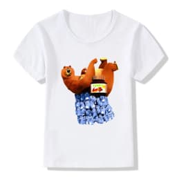 Sunlight Grizzy Bear Print Cartoon Boys T-shirt Cute Lemmings Funny Baby Girls Clothes Summer Kids T shirt Children Tops,HKP5426