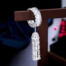 ThreeGraces New Fashion Cubic Zirconia Long Tassel Charms Elegant Engagement Rings for Women Bridal Wedding Prom Jewelry R225