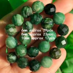 Natural Eemerald Genuine Stone Beads Faceted Green Mica Loose Spacer Beads for Jewelry DIY Making Bracelet Accessories 6 8 10mm