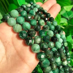 Natural Eemerald Genuine Stone Beads Faceted Green Mica Loose Spacer Beads for Jewelry DIY Making Bracelet Accessories 6 8 10mm