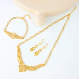 Luxury Dubai Wedding Jewelry Set 21k Gold Plated Arab Bridal Gold Necklace Bracelet Earrings Brazilian Women Vintage Jewelrys