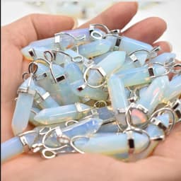 Fashion hotselling opal stone Charms Hexagonal healing Reiki Point charms pendants for jewelry making 24pcs/lot Wholesale free