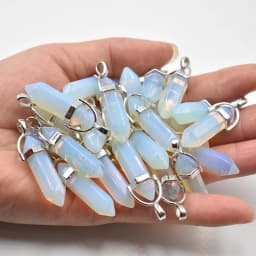 Fashion hotselling opal stone Charms Hexagonal healing Reiki Point charms pendants for jewelry making 24pcs/lot Wholesale free