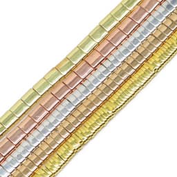 5x1/5x2/5x5MM Silver Plated Two Hole Rectangle Hematite Natural Stone Spacer Loose Beads For Jewelry Making Diy Accessories 15"