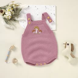 Baby Bodysuit Knit Newborn Girl Boy Jumpsuit Outfits Sleeveless Tops Summer Infant Toddler Clothing 0-18M Overalls Cute Mushroom