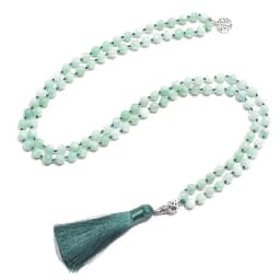 8mm Burmese Stone Beads Knot 108 Mala Necklace Meditation Yoga Prayer Jewelry Tassel Life Tree Pendant Rosary for Men and Women